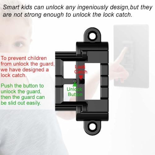 Close up of polycarbonate toggle switch protector mechanism