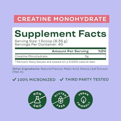 Bloom Nutrition Creatine Monohydrate 40 servings container size