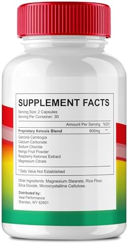Meticore Keto Pills 180 capsules supplement facts and ingredient label details
