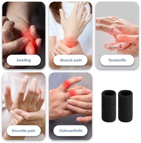 Ten piece compression finger sleeves showing stretchable fabric material