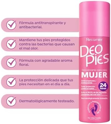 Recamier Deo Pies antibacterial foot spray for 24 hour protection