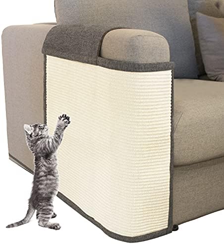Oroonoko natural sisal cat scratching couch protector side angle showing woven texture