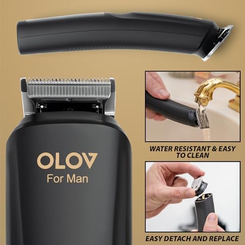 Close up of OLOV stainless steel trimmer blades