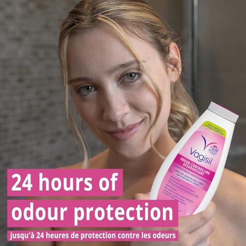Talc-free Vagisil feminine powder for moisture absorption and odor protection.