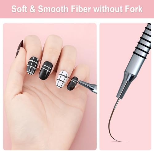 Komall non-slip silver nail art brush handle detail