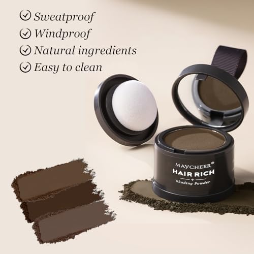 Unisex hair shadow powder compact with mirror