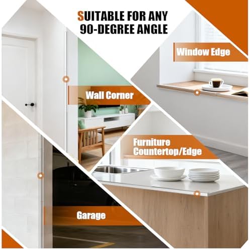 Minimalist clear PVC edge protector on white wall corner