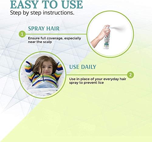LiceLogic repellent spray bottle showing Rosemary and Peppermint oil ingredients