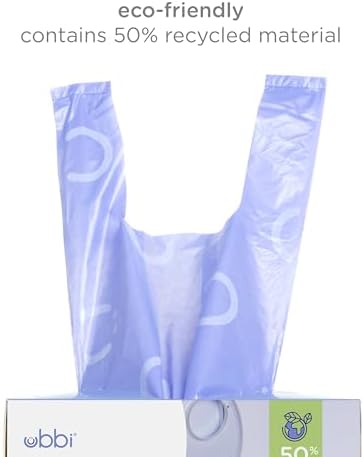 Ubbi disposal sacks showing easy to tie tabs