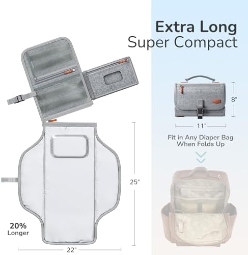 Alatino portable diaper pad highlighting memory foam pillow head support