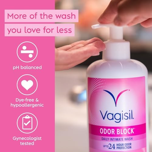 Vagisil hypoallergenic feminine cleanser with aloe and chamomile ingredients