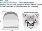 Snap on replacement blades for peanut hair clippers close up