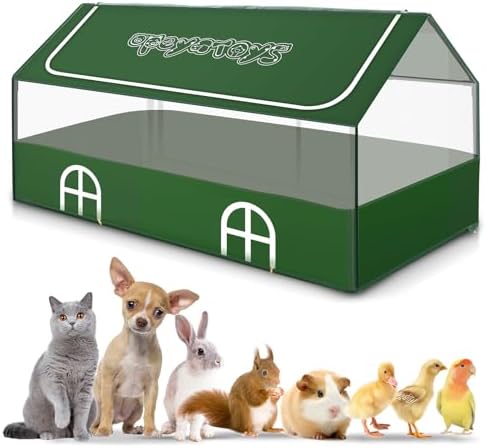Small Animal Playpen,Rabbit Play Pen, Guinea Pig Cages for Indoor Outdoor,Portable Chicken Coop,Puppy Play Pen with Waterproof Floor for Guinea Pig,Chicken,Hamsters, Hedgehogs,Bunny, Green L - Image 2