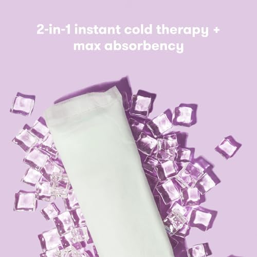 Frida Mom Instant Ice Maxi Pad unfolded to show the soft absorbent top layer and large coverage area.