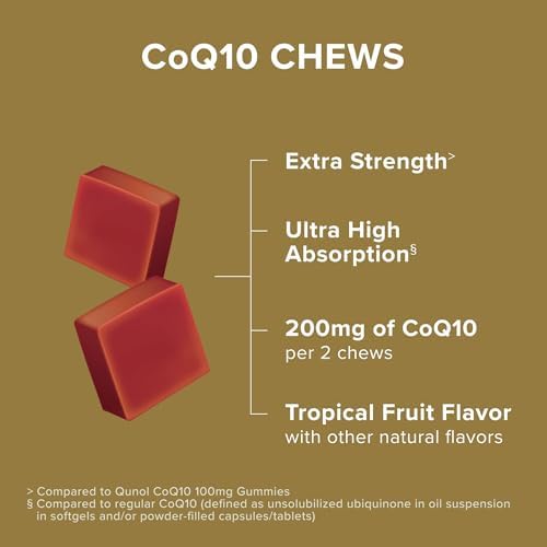 Back nutritional facts panel of Qunol Coenzyme Q10 extra strength supplement