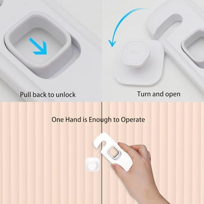 No-drill child safety lock for household freezers and ovens