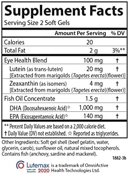 Carlson Super DHA Plus Lutein bottle side angle view