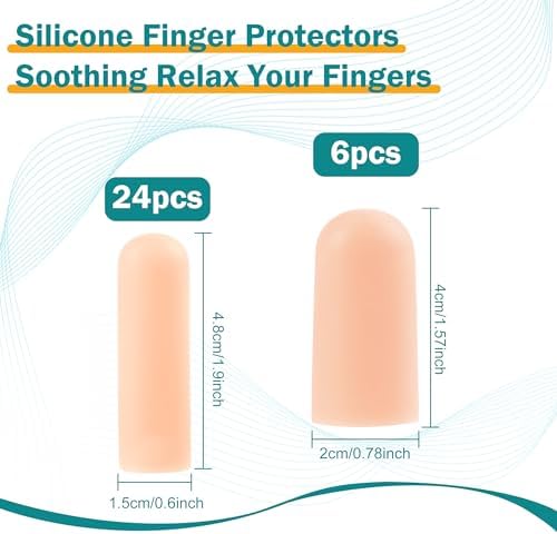 MoHern silicone fingertip protectors applied on fingers for embroidery and crafting
