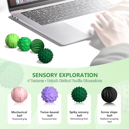 8-Pack Silicone Magnetic Sensory Fidget Balls, Stress Relief Toys for Adults and Teens(14+), Suitable for Autism ADHD Anxiety, Office Desk Fun Tactile Toy(Black&Green) - Image 3