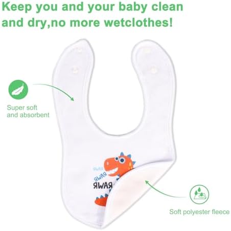 Folded pile of Benoxine baby bibs for infants