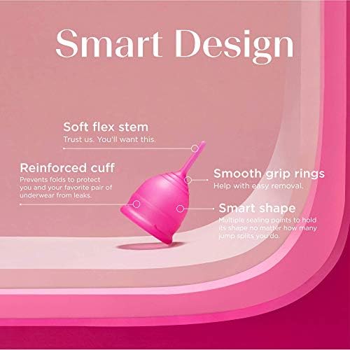 Reusable medical grade silicone period cup packaging for teens.