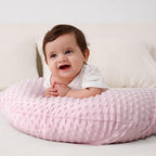 Side profile of Queness Baby nursing pillow slipcover on standard pillow