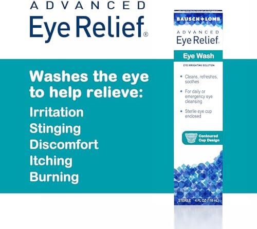 Side view of Bausch and Lomb Advanced Eye Relief box highlighting relief from pollen and smoke.