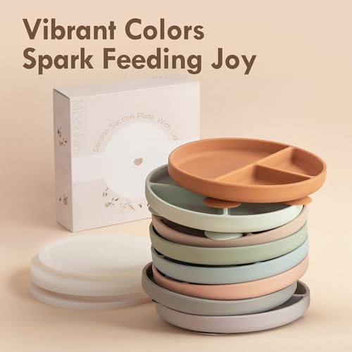 Moonkie silicone feeding plates microwave safe view