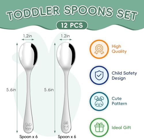 DRKIO food grade small spoons for kids close up showing smooth mirror polished finish