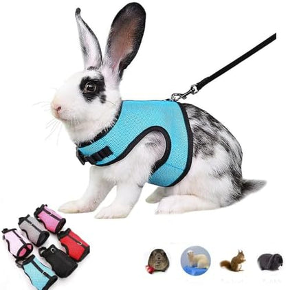 Weimostar breathable mesh rabbit vest harness with adjustable nylon straps.