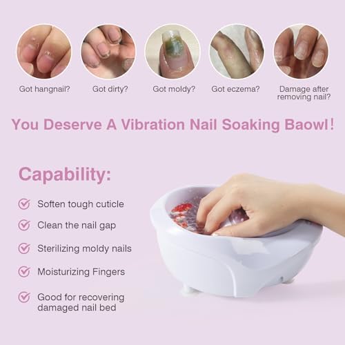 Electric Nail Soaking Bowl Manicure Bath Bowl Vibration Nail Spa Massage Nail Salon Bowl with 7 Modes for Nail Caring - Image 2
