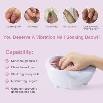 Electric Nail Soaking Bowl Manicure Bath Bowl Vibration Nail Spa Massage Nail Salon Bowl with 7 Modes for Nail Caring - Image 2