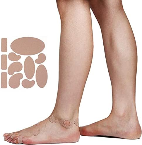 15 sheets of brown moleskin blister pads organized by shape for hiking protection