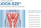JOCK-EZE jock itch treatment cream tube displaying product directions and clotrimazole active ingredient details.
