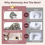 Close up of Momcozy nursing pillow removable cotton cover fabric