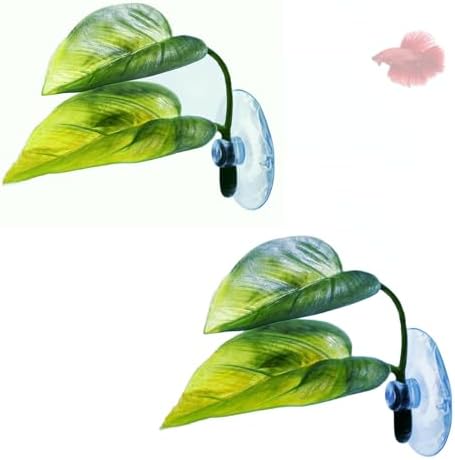 DODOAQUA double leaf betta hammock attached to aquarium glass via suction cup