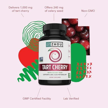 Zhou Nutrition tart cherry and celery seed nutritional facts panel