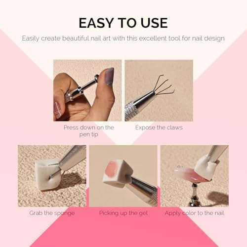 User holding grabbing pen for mess free nail art application