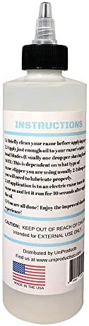 Authentic USA imported professional shaver and trimmer blade lubricant bottle close up view