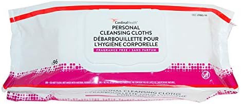 Cardinal Health extra large fragrance free non flushable personal wipes packaging details