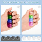 Keyboard fidget keychain four in one accessory attached to a backpack zipper pull