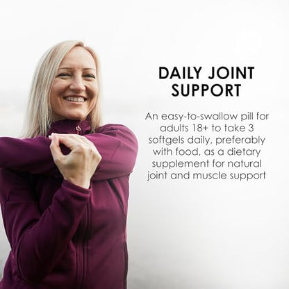 USA imported Mason Natural joint and muscle support softgels bottle angle display.