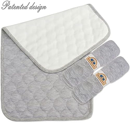 Three pack of BlueSnail thicker longer gray waterproof diaper changing liners folded neatly