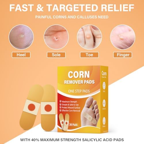 Medicated patch for foot corn removal with forty percent salicylic acid core