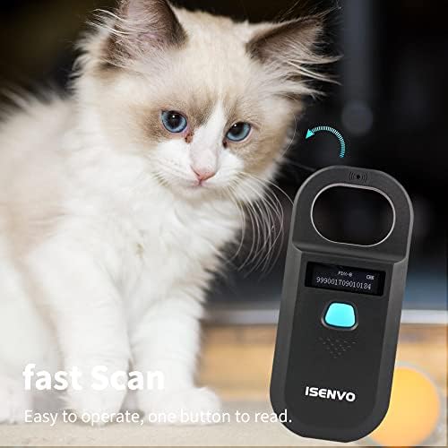 Professional animal identification scanner in use