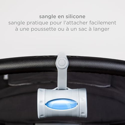 Side view of Ubbi retractable diaper bag dispenser