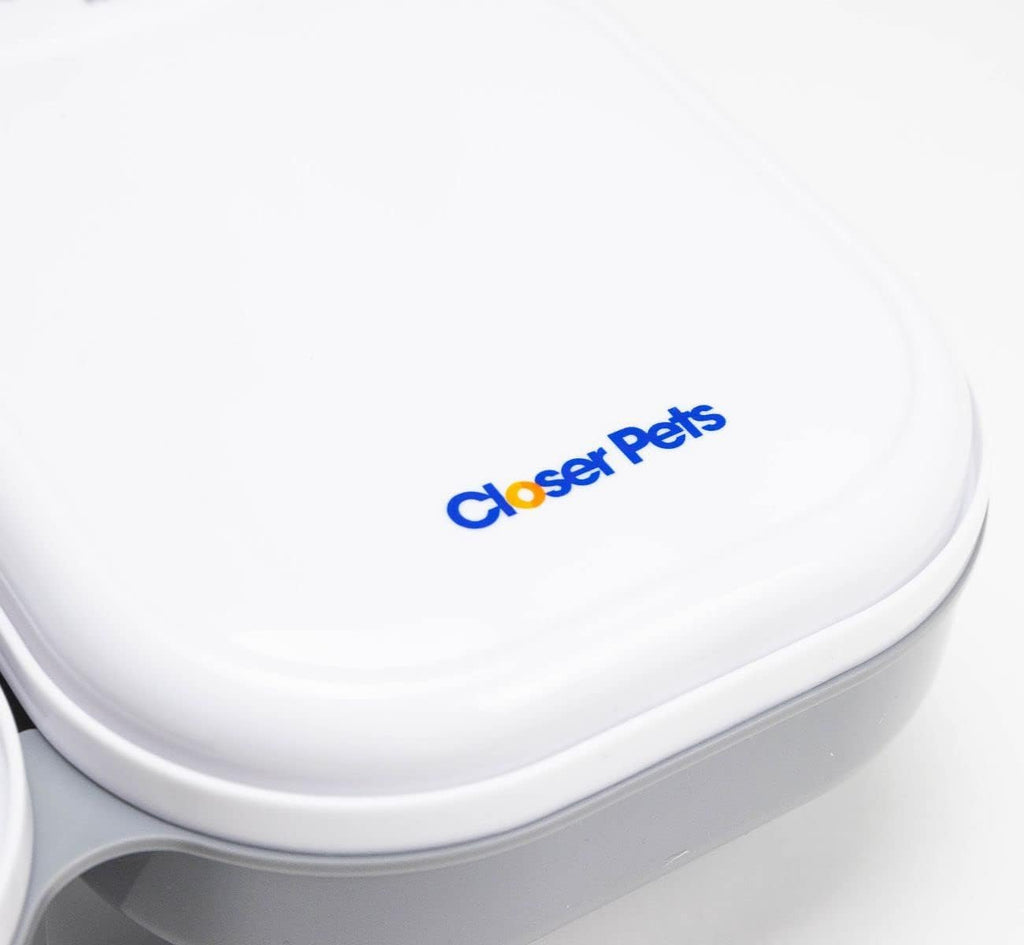 Closer Pets automatic dog feeder with open lids for wet food