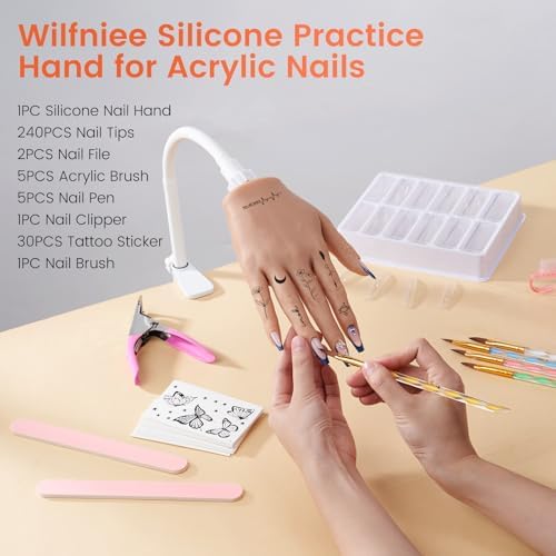 Wilfniee silicone practice hand showing flexible bendable fingers