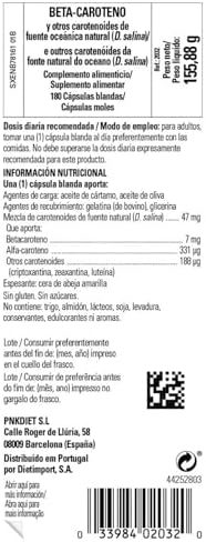 Solgar Oceanic Beta Carotene nutritional ingredients packaging overview