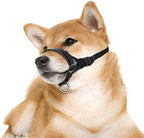 Lepark pet muzzle packaging and sizing guide illustration.